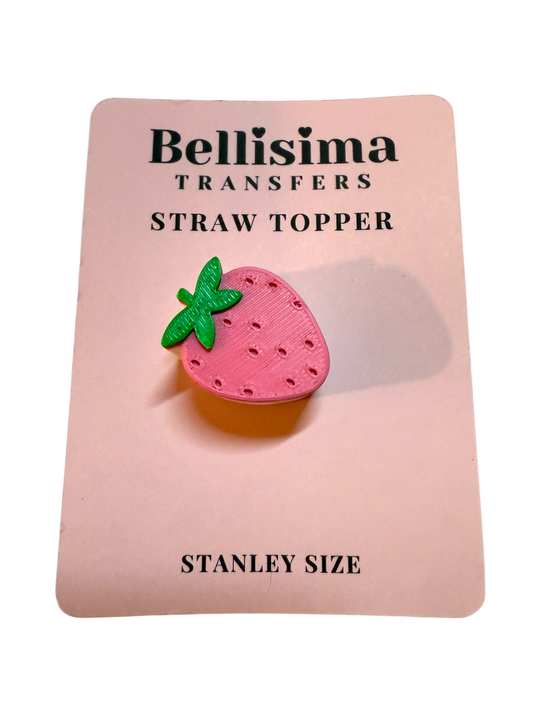 CUTESY STRAWBERRY Straw Topper – 3D Printed Tumbler Accessory | Standard or STANLEY