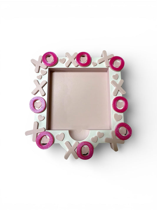 XOXO 3D Sticky Note Holder | Cute Checkered Desk Organizer