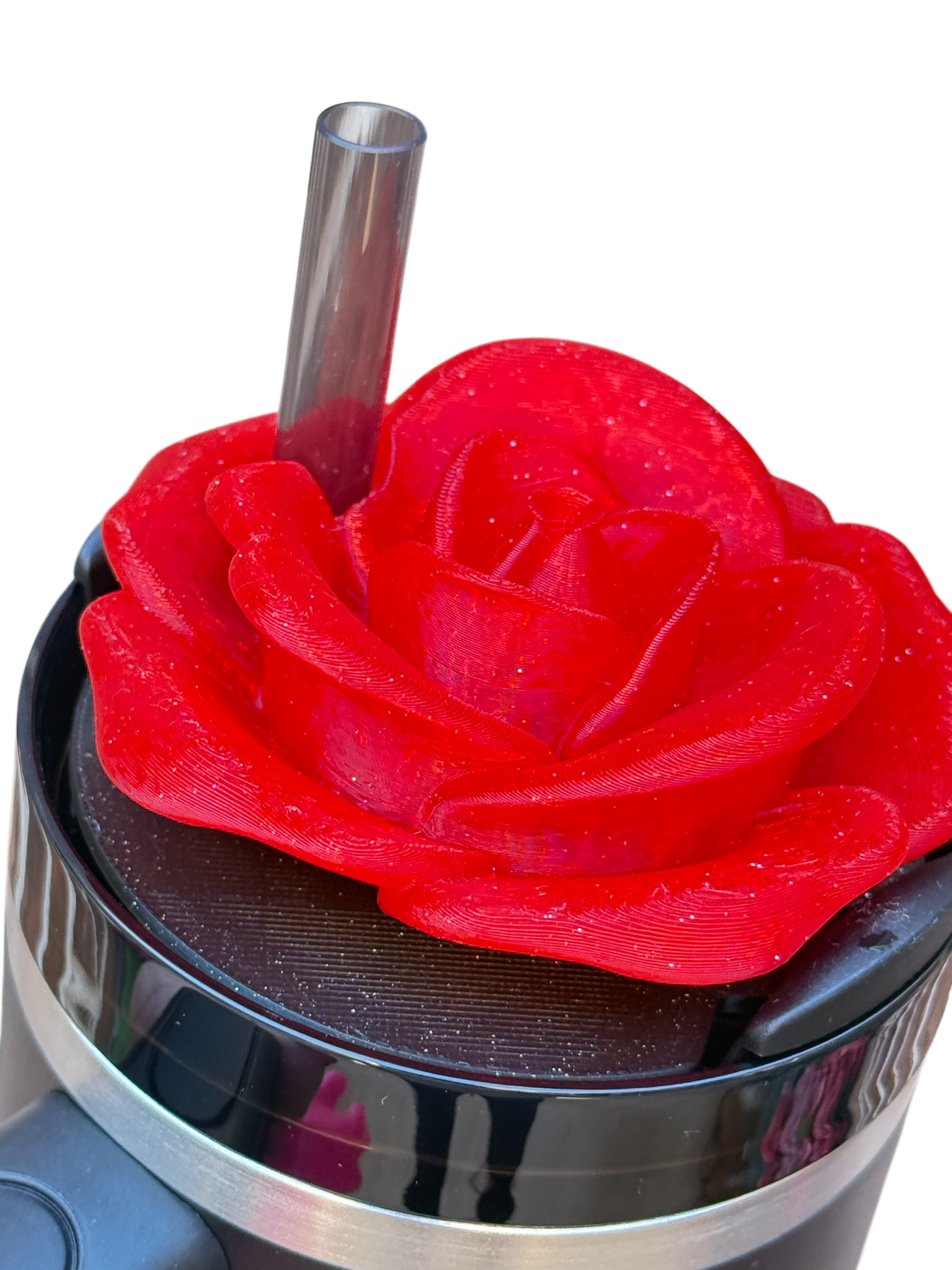 ✨ Glitter Rose Lid Topper – 30oz & 40oz |