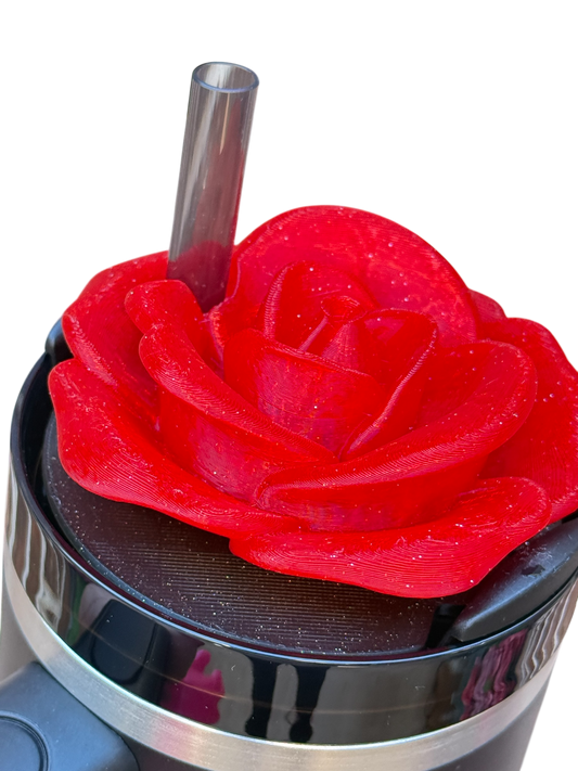 ✨ Glitter Rose Lid Topper – 30oz & 40oz |