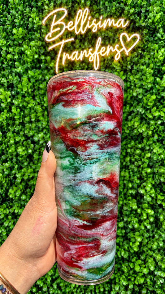 24oz Acrylic Ink Swirl Blank Tumbler – Epoxy Ready DIY Tumbler Blank