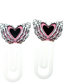 Skelly Heart Hand Jumbo Paperclip Bookmark | Cute Checkered Planner Clip
