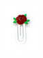 Rose Jumbo Paperclip Bookmark | Cute Checkered Planner Clip