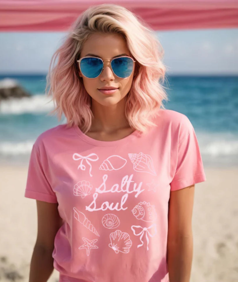 SALTY SOUL COLLAGE  BLUSH PINK SCREEN PRINT