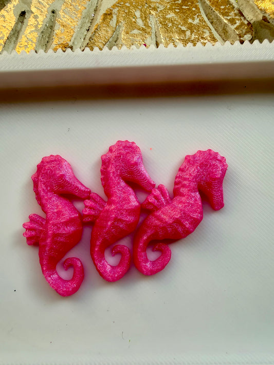 GLITTER SEAHORSE Flat Back Lid Charms