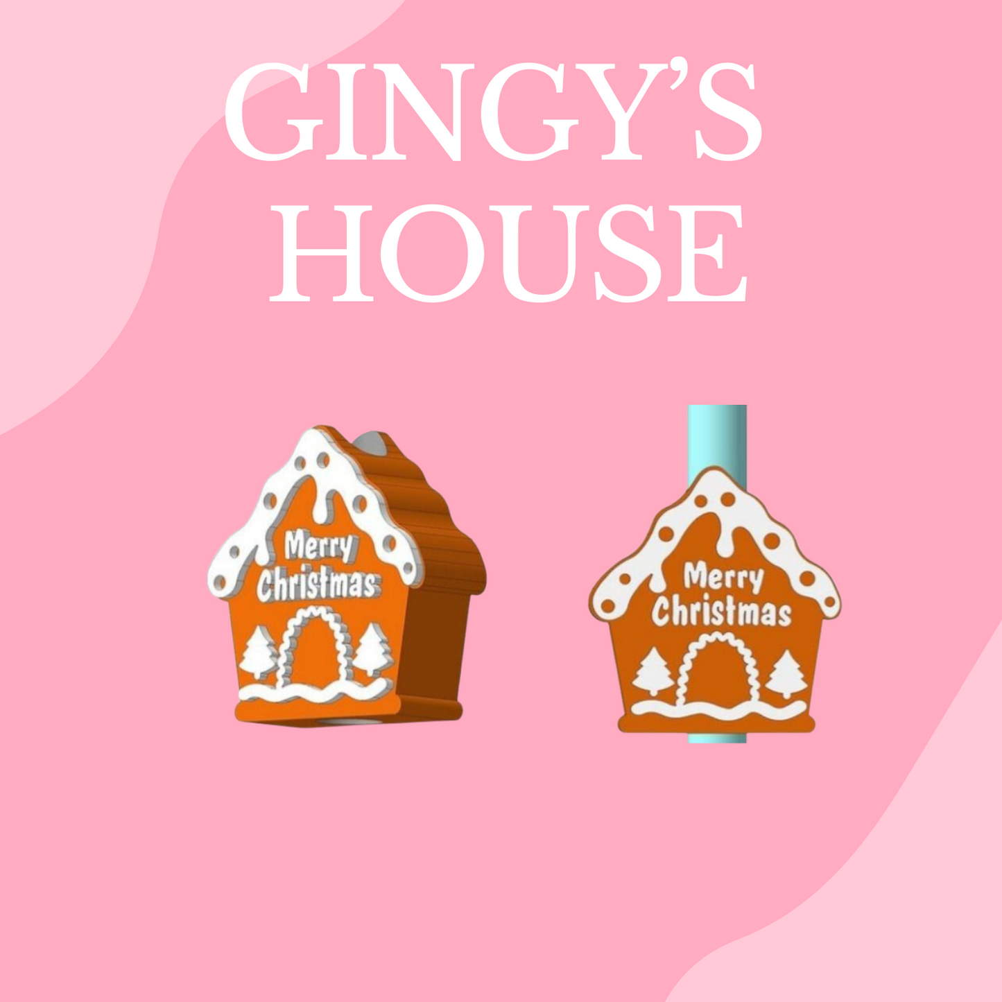 GINGY'S HOUSE 3D STRAW TOPPER - Standard Size