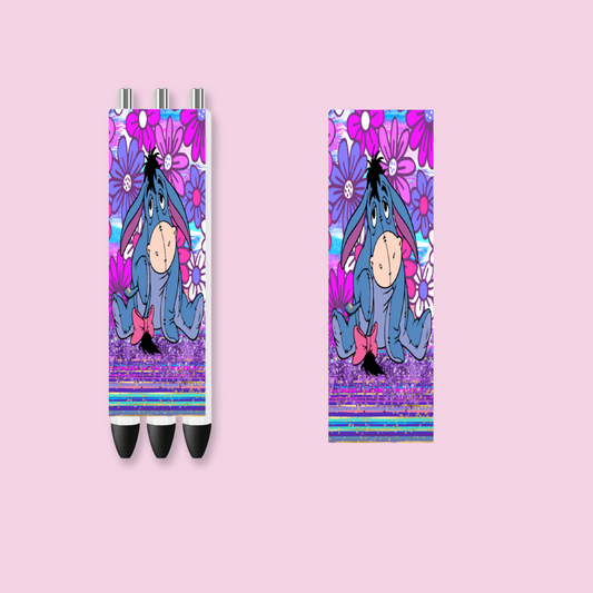 Cute Purple Floral UV DTF Pen Wrap