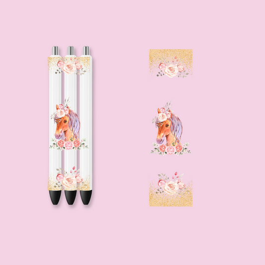 Floral Horse UV DTF Pen Wrap