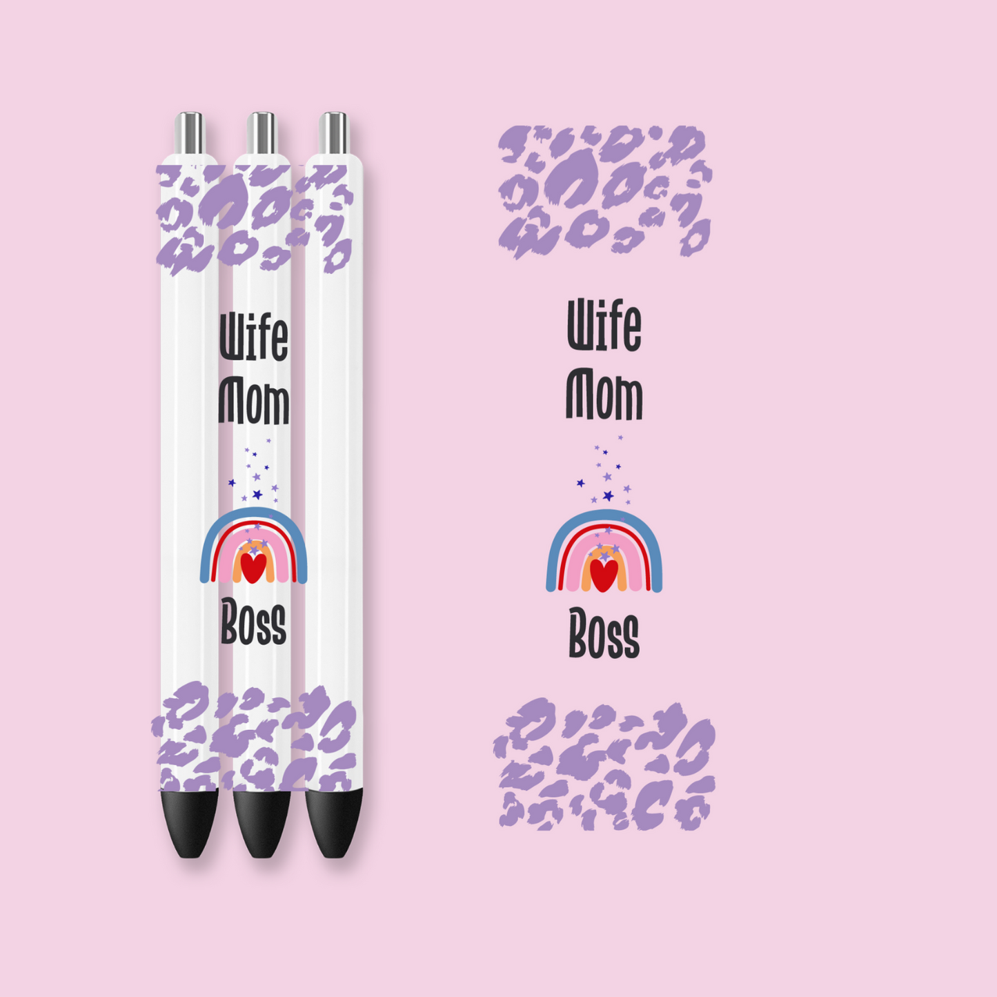 Wife Mom Boss UV DTF Pen Wrap