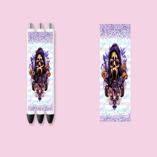 Ghosty Horror Floral UV DTF Pen Wrap