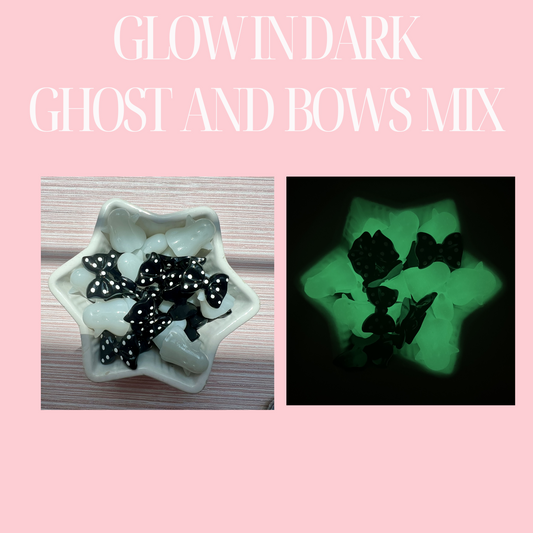 Glow in the Dark Ghost and Bows Charm Mix