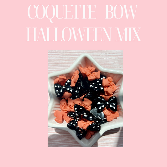 Flatback Coqeutte Bows Halloween Charms Mix