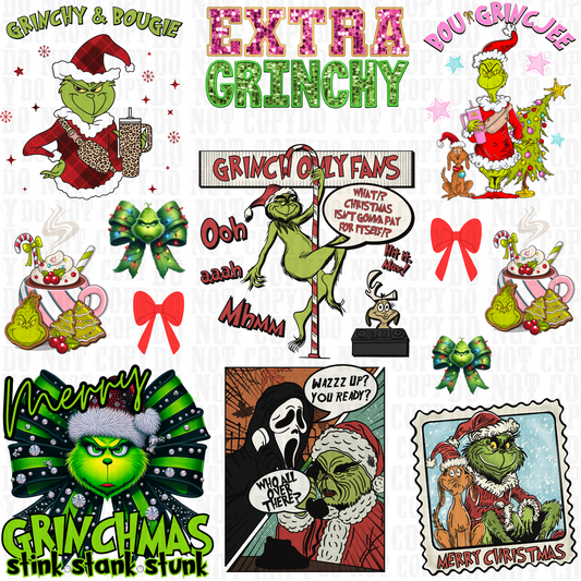 Grinchy Element UV DTF Sheet