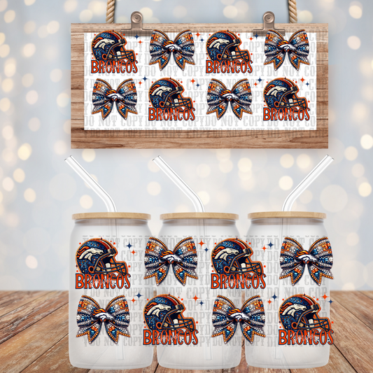 BRONCOS Coquette Bundle 16oz UV DTF CUP WRAP
