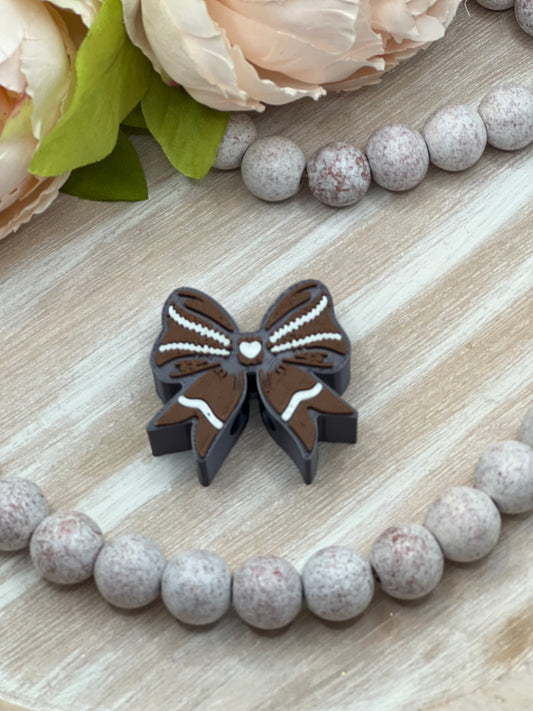 3D Football Bow Straw Topper- STANDARD and STANLEY