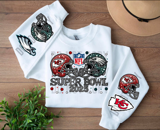 Super Bowl BOTH TEAMS  with Double Sleeve DTF