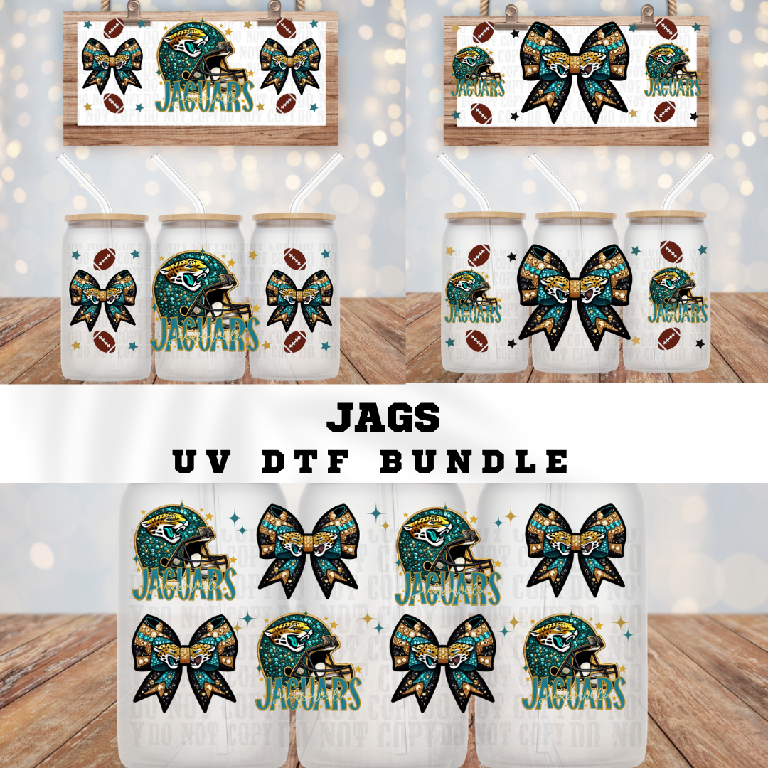 COQUETTE JAGS FOOTBALL BUNDLE UV DTF CUP WRAP