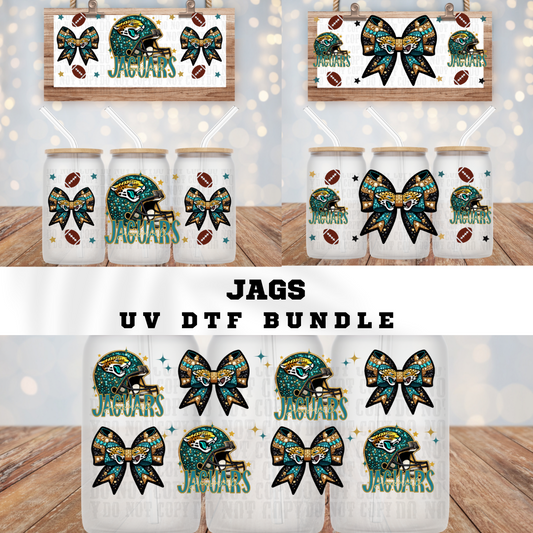 COQUETTE JAGS FOOTBALL BUNDLE UV DTF CUP WRAP