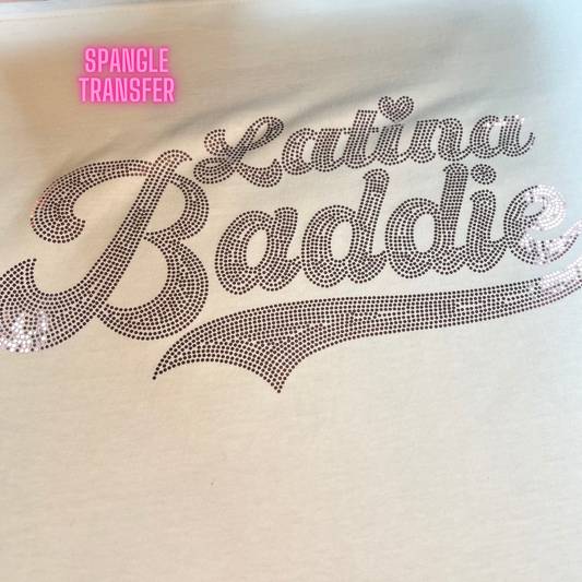Pink Latina Baddie Spangle Transfer