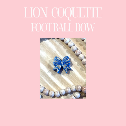 Lions 3D Straw topperd football bow