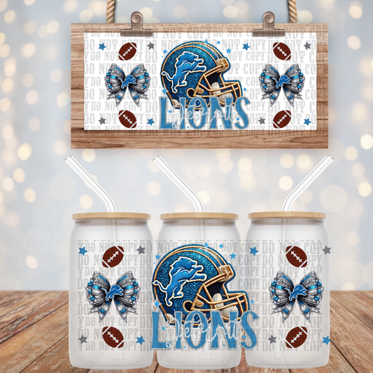 Lions Helmut UV DTF Cup Wrap