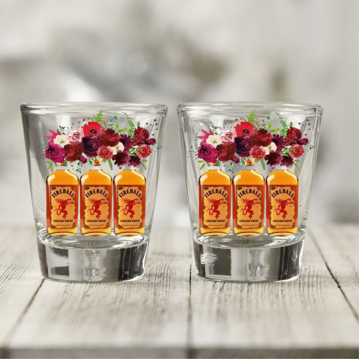 Fireball Shotclass Fireball UV DTF Shot Glass Decal – Bellisima Creations