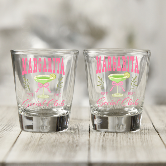 Margarita Social Club UV DTF Shot Glass