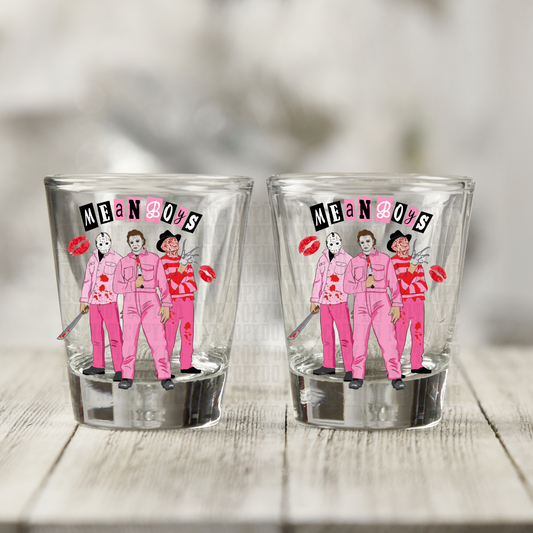 Mean Boys  UV DTF Shot Glass Decal