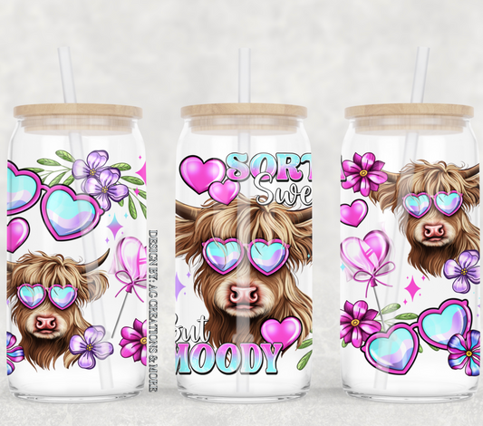 Cow Sort Of Moody UV DTF Valentine Cup Wrap