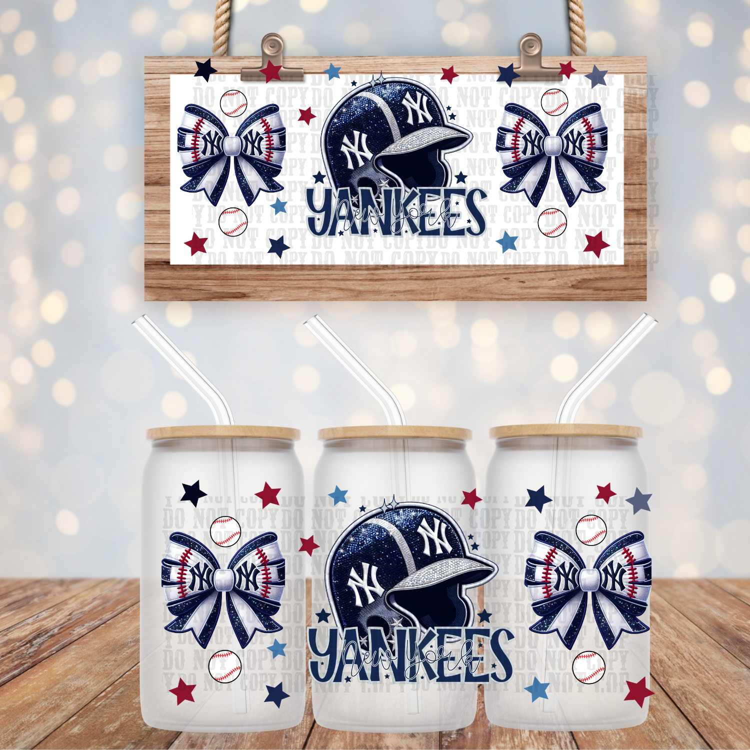 NYC Baseball UV DTF Cup Wrap