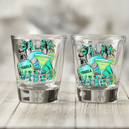 Neon Salty UV DTF Shot Glass Decal