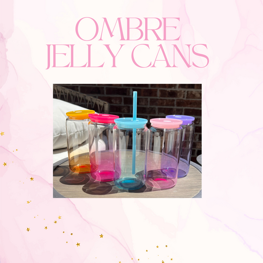 Ombre Jelly Glass Cans