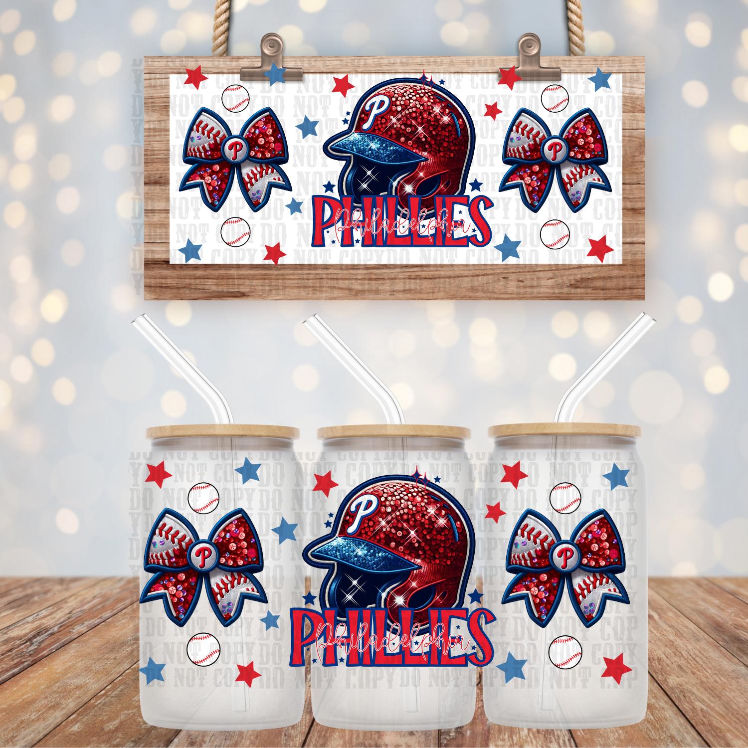 Phillie Baseball UV DTF Cup Wrap
