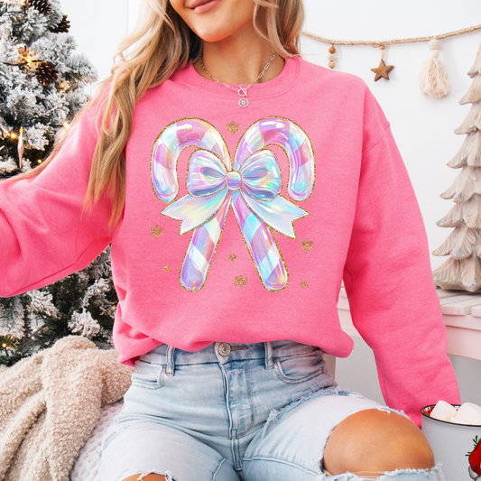 Holographic Candy Canes  Sweatshirt, Sweatshirt,  T-Shirt