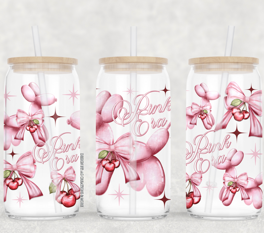 Pink Dog Balloon  UV DTF Cup Wrap