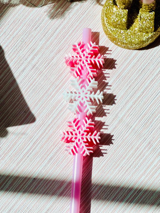 3D STRAW TOPPER SNOWFLAKE- Standard Size