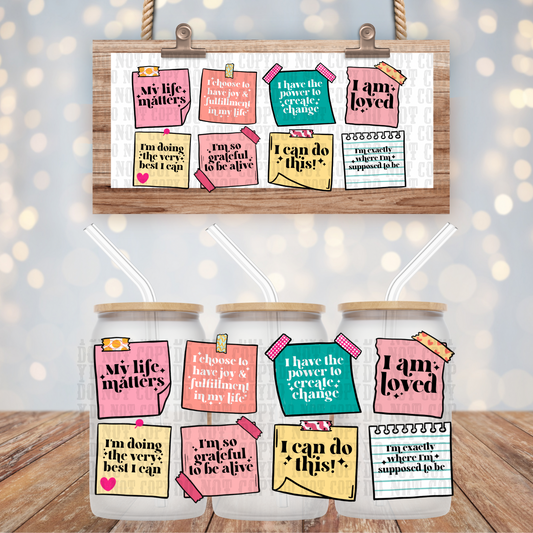 Colorful Affirmations UV DTF Cup Wrap