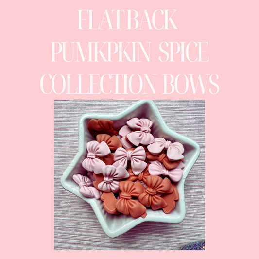 Pumpkin Spice Collection : Flatback Resin Bow Charms, Resin Bow Cabochons