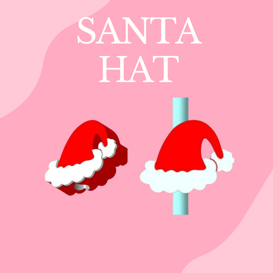 SANTA HAT 3D STRAW TOPPER - Standard Size