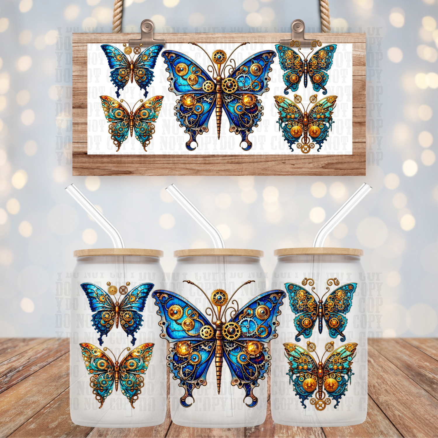 STEAMPUNK BUTTERFLY UV DTF