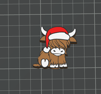 3D CHRISTMAS COW  Straw Topper Standard or Stanley