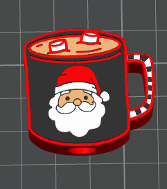 3D SANTA MUG Straw Topper Standard or Stanley