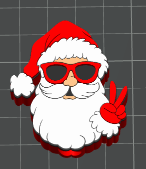 3D COOL SANTA RED Topper Standard or Stanley