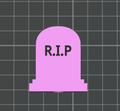 3D RIP TOMBSTONE - Pink Glitter Straw Topper Standard