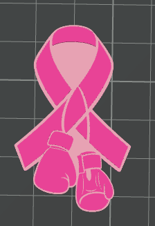 3D PINK RIBBON STRAW TOPPER Standard or Stanley