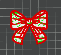 3D Christmas Snack Bow STRAW TOPPER Standard