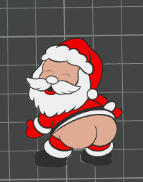 3D Santa Booty Straw Topper Standard or Stanley