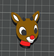 3D RUDOLPH RED NOSE Topper Standard or Stanley