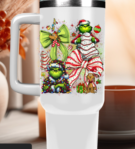 40oz GRUMPY TREE SNACK BOW UV DTF DECAL