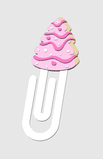 3D PINK TREE SNACK Jumbo Paperclip